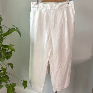Like New J. crew Linen Lined Crisp White trousers Pants 10